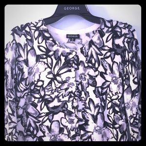George B/W Floral Cardigan